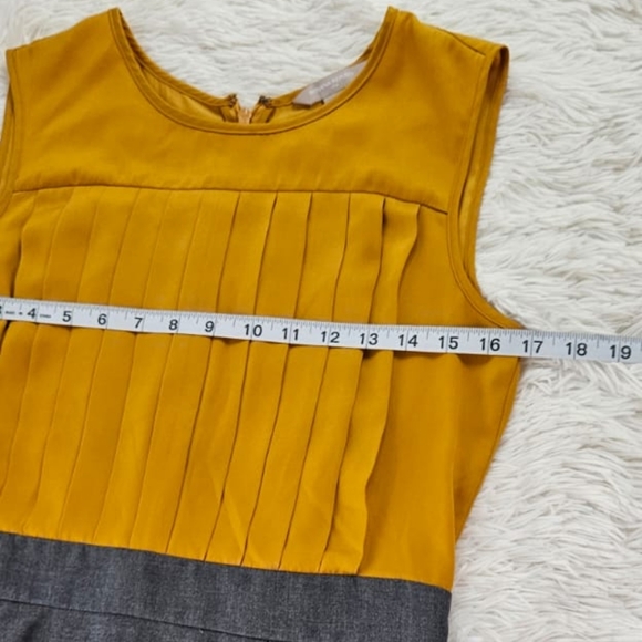 Banana Republic Mustard and Gray Dress Size 8 - Picture 5 of 11